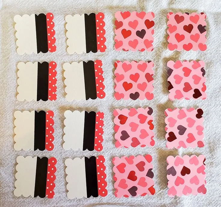 Coloured paper squares