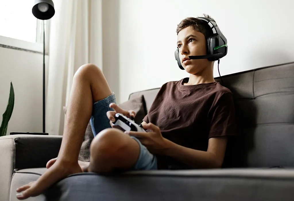 Kid playing game