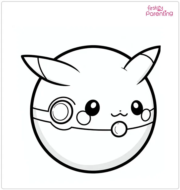 Pikachu Pokéball Coloring Page