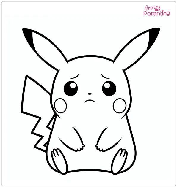 Worried Pikachu Coloring Page