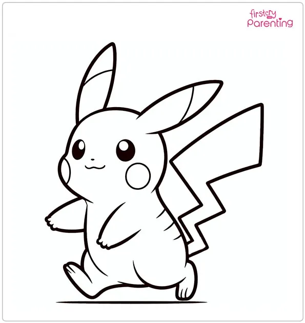 Walking Pikachu Coloring Page