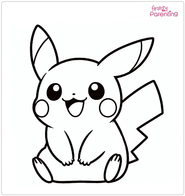 Happy Pikachu Coloring Page