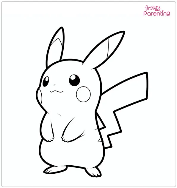 Standing Pikachu Coloring Page