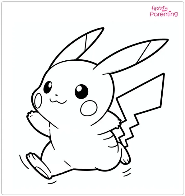 Running Pikachu Coloring Page