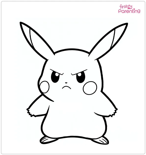 Angry Pikachu Coloring Page