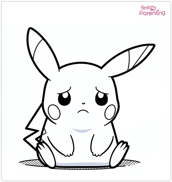 Sad Pikachu Coloring Page