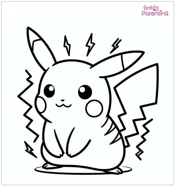 Pikachu with Electric Coloring Page
