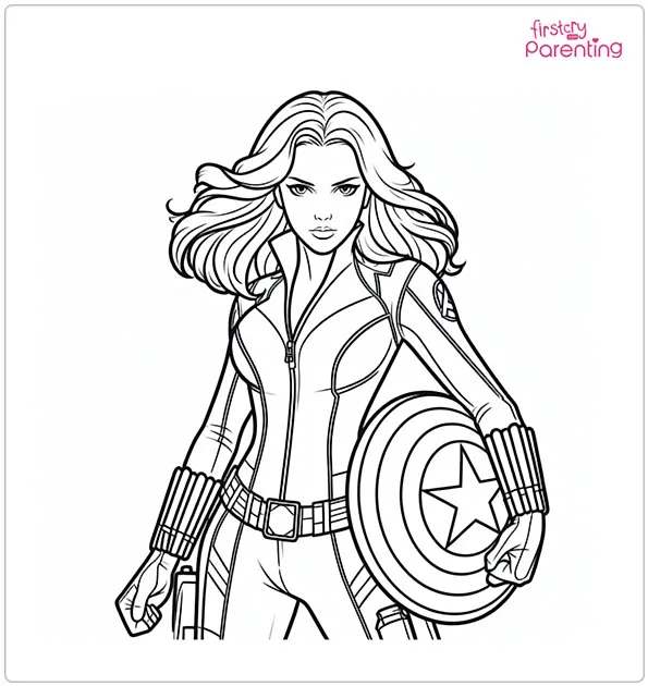 Avengers Black Widow Coloring Page