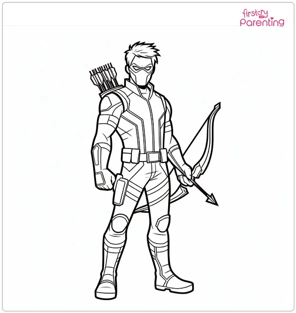 25 Avengers Coloring Pages Free - Hawkeye Avengers Coloring Page.webp