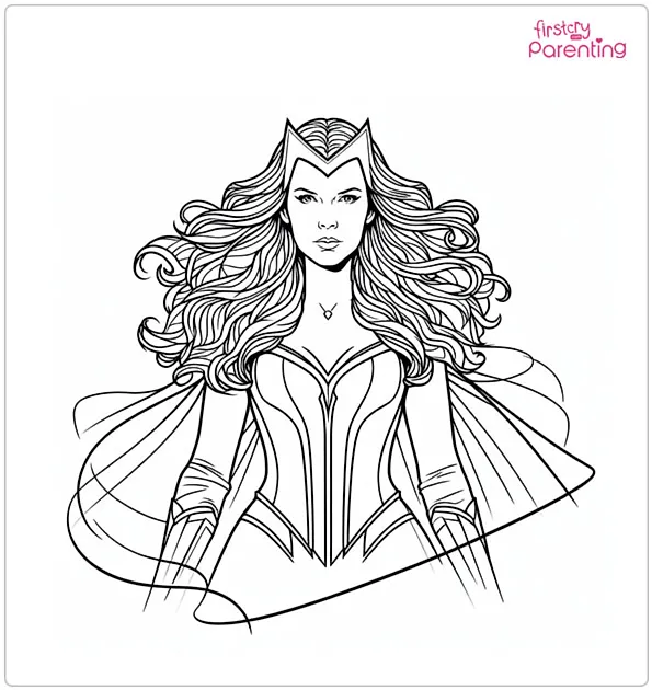 Scarlet Witch Avengers Coloring Page