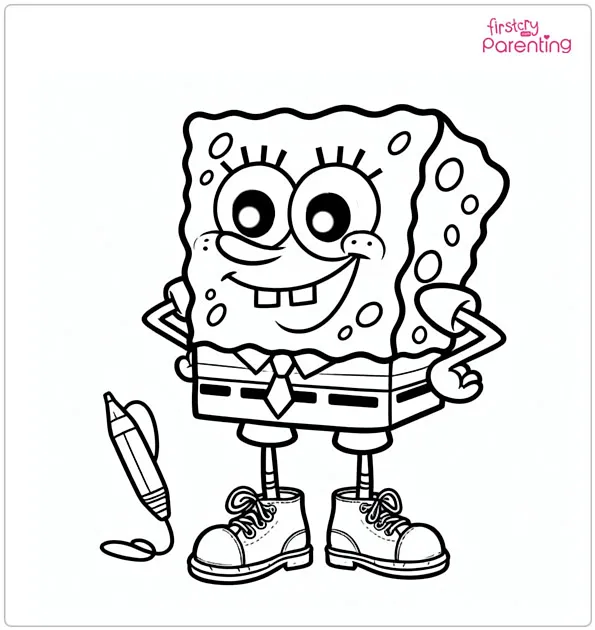 Happy Spongebob Coloring Page