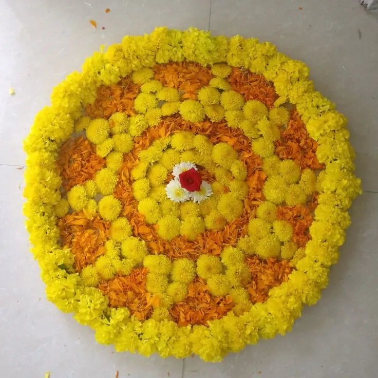 Marigold Magic Rangoli