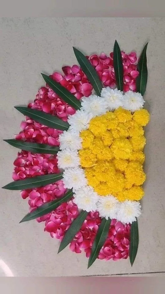 Rangoli With flowers