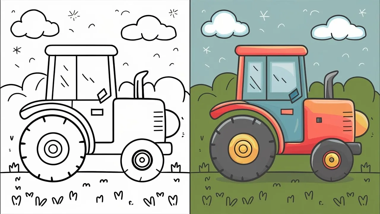 tractor coloring page