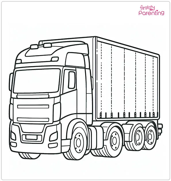 Tractor Trailer Coloring Page