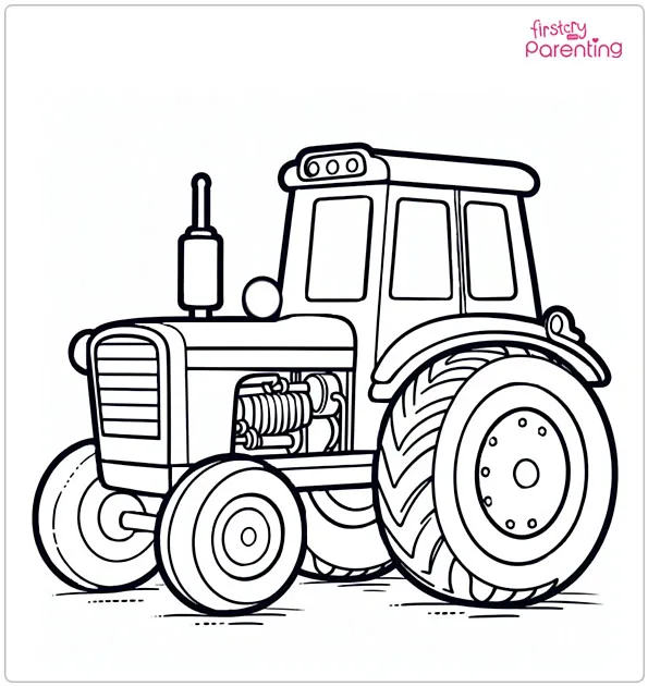 Farm Tractor Coloring Page