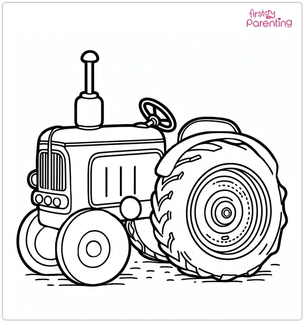 Old Tractor Coloring Page