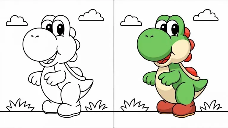 Yoshi Coloring Pages - Free Printable Pages For Kids