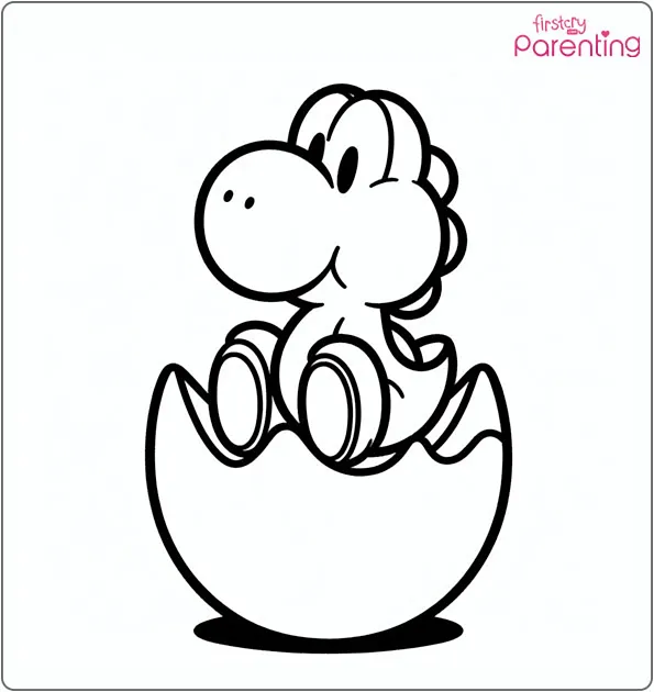 Yoshi in the Egg Coloring Page