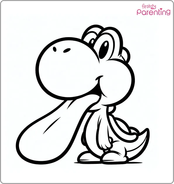 Long Tongue Yoshi Coloring Page