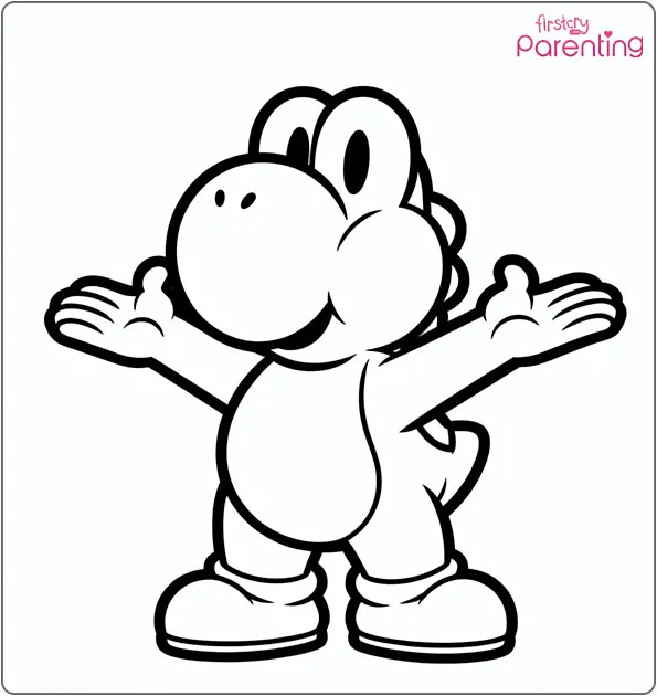 Yoshi Spreads Arms Coloring Page