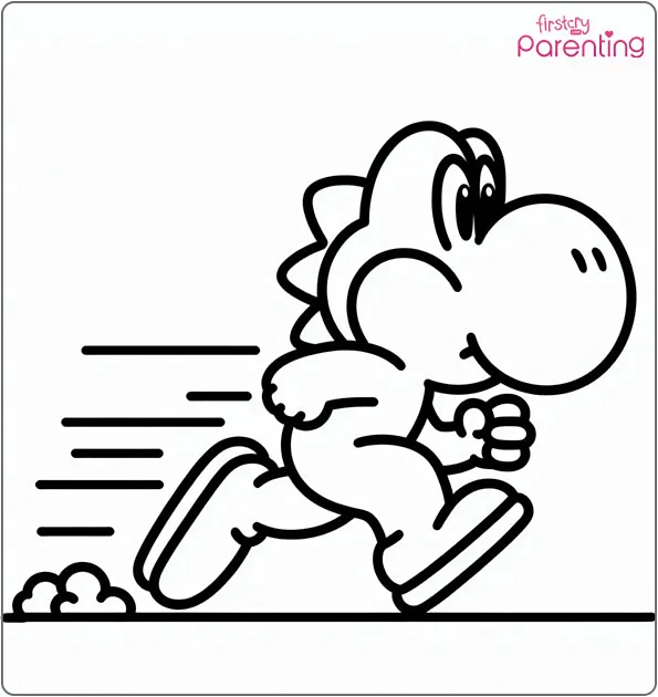 Yoshi as a Sprinter Coloring Page