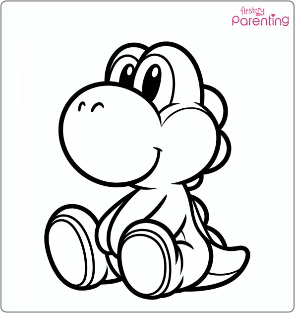 Sitting Yoshi Coloring Page