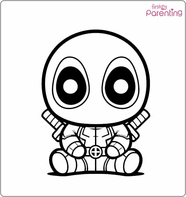 Baby Deadpool Coloring Page Baby Deadpool Coloring Page