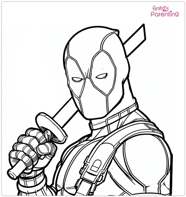 Bold Deadpool Coloring Page Bold Deadpool Coloring Page
