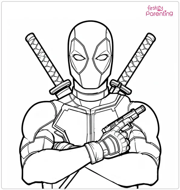 Cool Deadpool Coloring Page Cool Deadpool Coloring Page