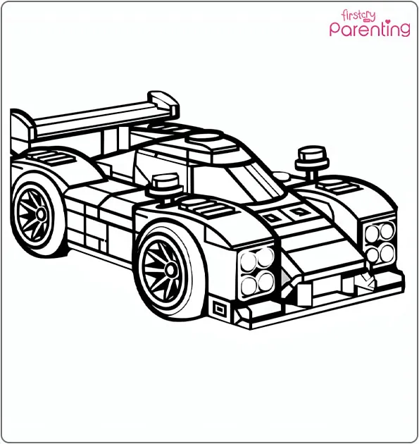 Lego Race Car Coloring Page