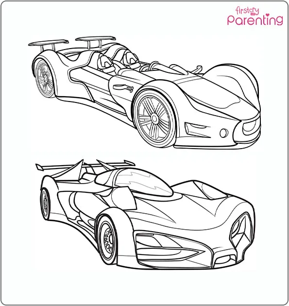 Sports Race Car Coloring Page