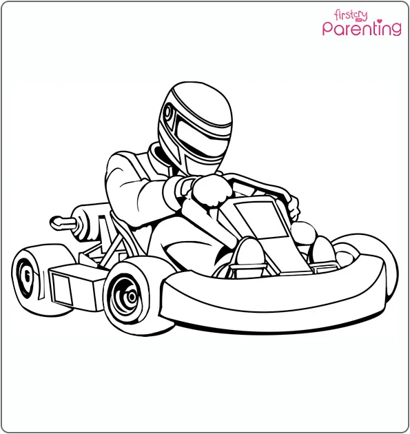 Go-Kart Race Car Coloring Page