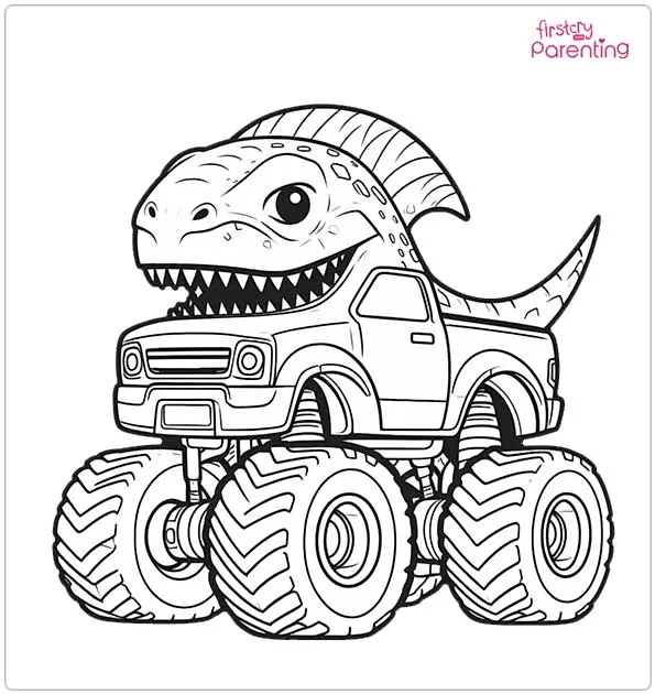 Megalodon Monster Truck Coloring Page
