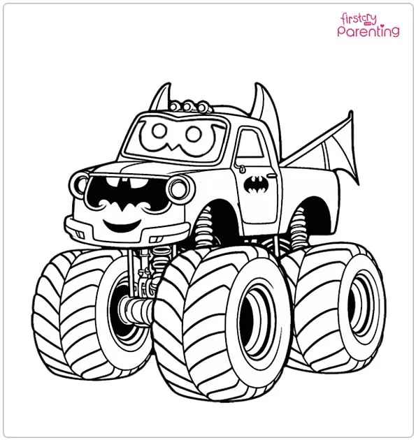 coloring page hot wheels monster truck