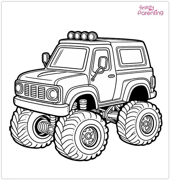 Simple Monster Truck Coloring Page