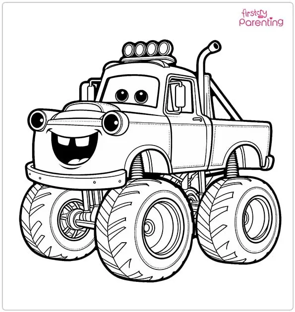 Mater Monster Truck Coloring Page