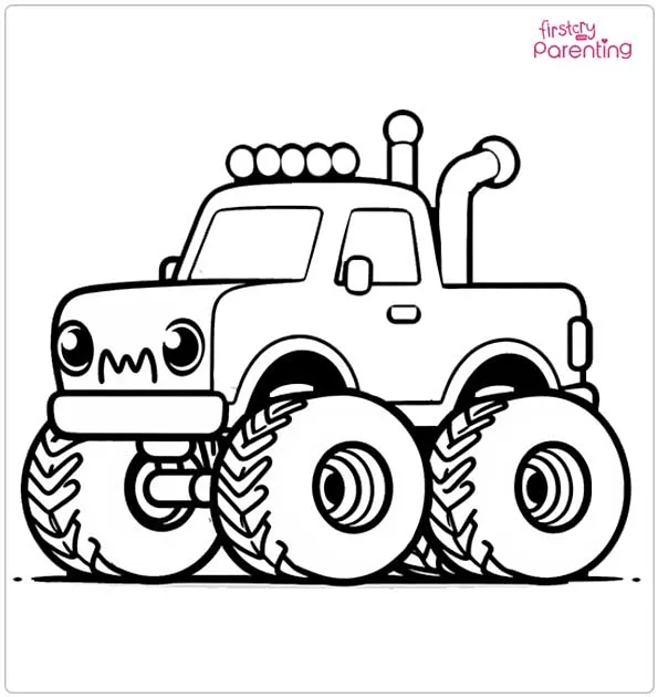 Cute Monster Truck Coloring Page