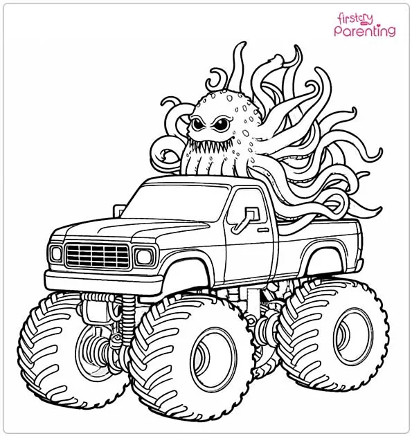 Madusa Monster Truck Coloring Page
