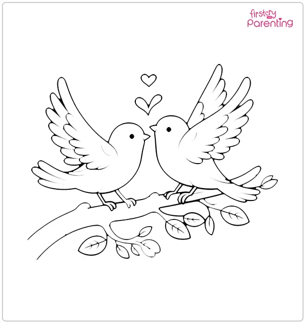 Love Birds Coloring Page