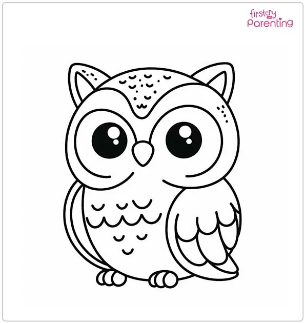 Simple Owl Coloring Page