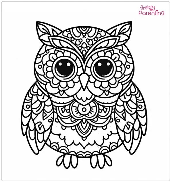 Mandala Owl Coloring Page