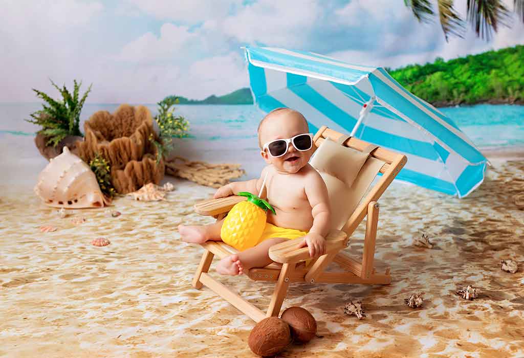 1st Birthday Photoshoot Ideas - Beach Baby