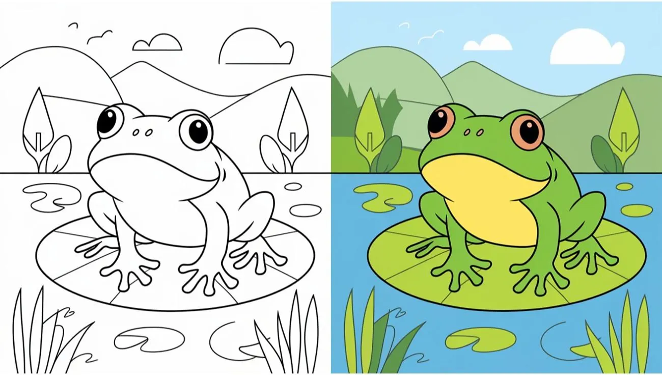 coloring page frog