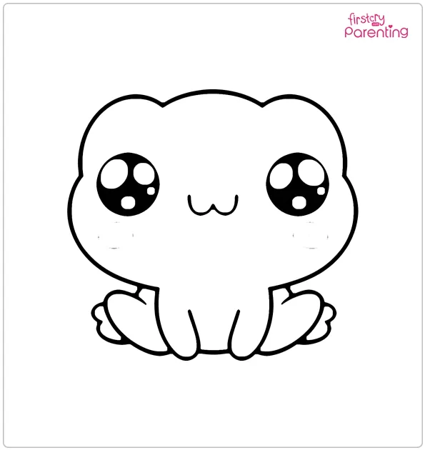 Kawaii Frog Coloring Page