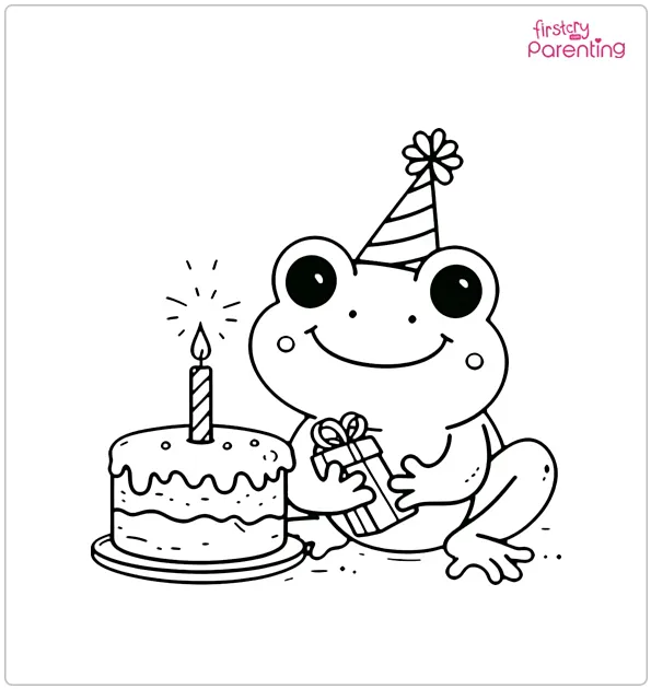 Christmas Frog Coloring Page