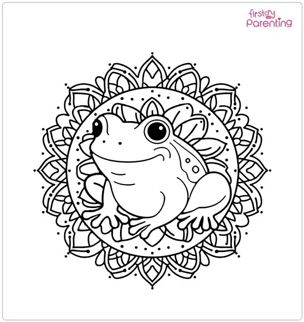 Frog Mandala Coloring Page