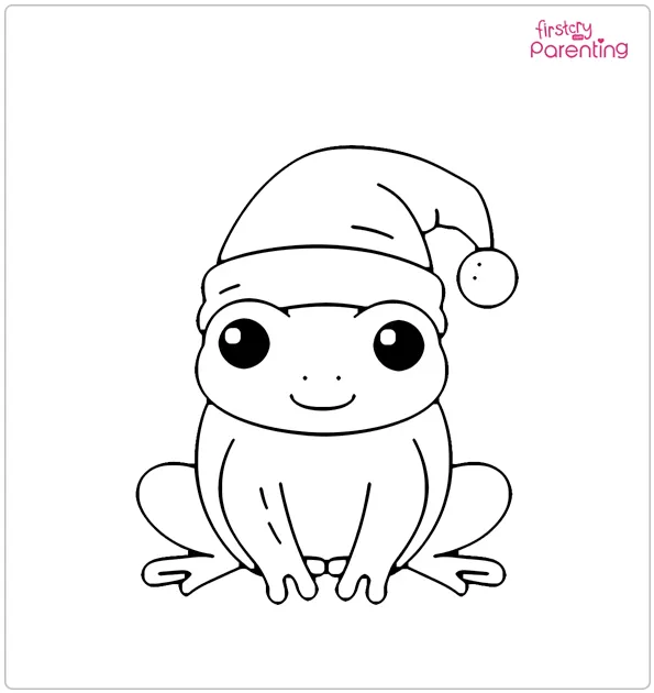 Christmas Frog Coloring Page