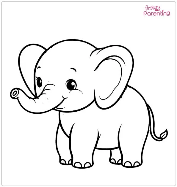 Baby Elephant Coloring Page