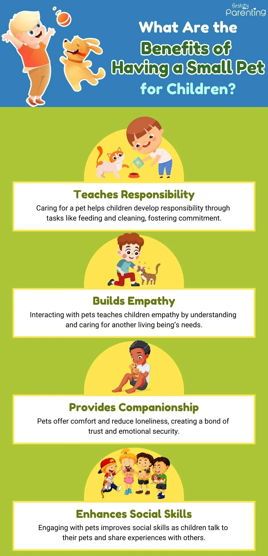 What Are the Benefits of Having a Small Pet for Children - Infographic